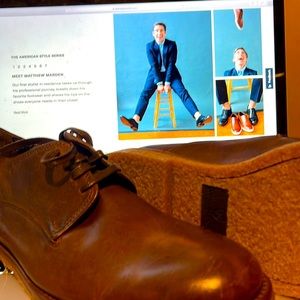 Brand new, never worn leather derby shoes.